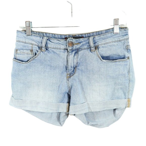 Cuffed Denim Low Rise Jean Shorts 